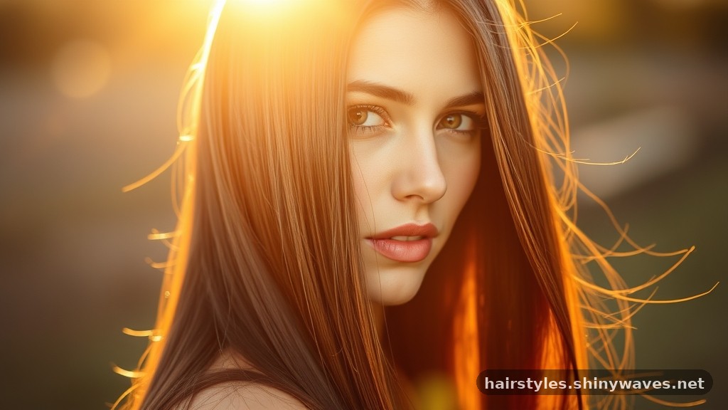 1. Sleek Honey-Brown Pin-Straight Ribbons