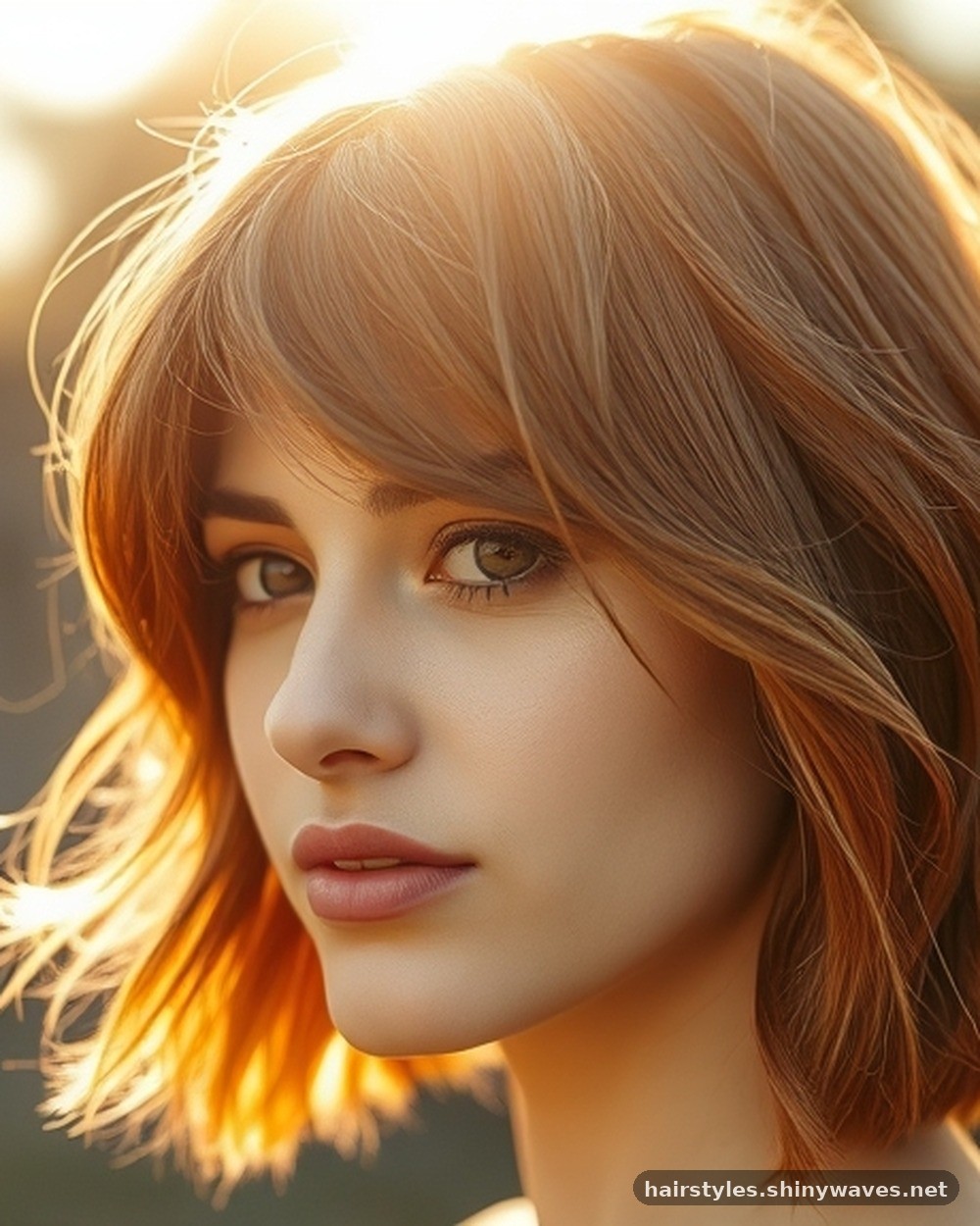 6. Honey Brown Shag Cut