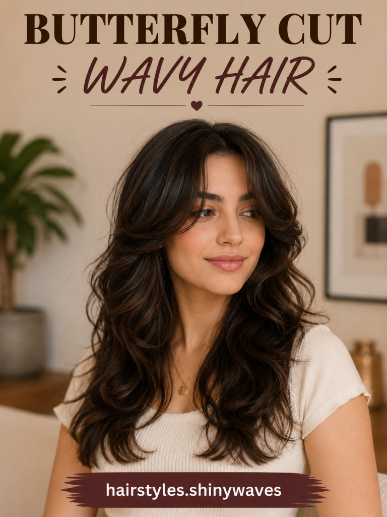 butterfly cut wavy hair